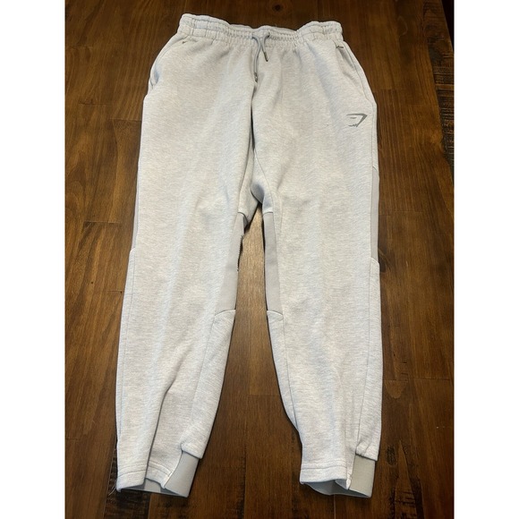 Gymshark Pants - Gymshark Joggers Womens M Gray Fleece Sweatpants Drawstring Pockets Active *HOLE